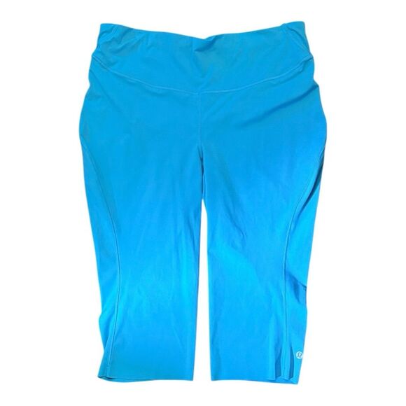 Lululemon bright blue cropped athletic leggings plus size 18 - Picture 1 of 5